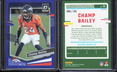 Champ Bailey — 2023 Panini Donruss Optic Blue