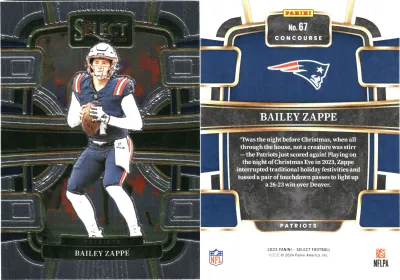 Bailey Zappe — 2023 Panini Select Base Concourse