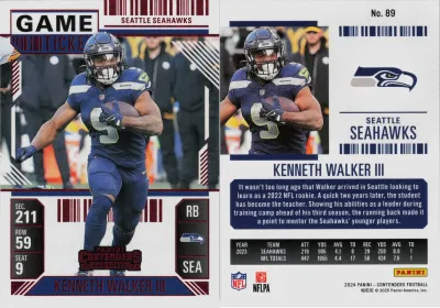 Kenneth Walker III 2024 Panini Contenders Football