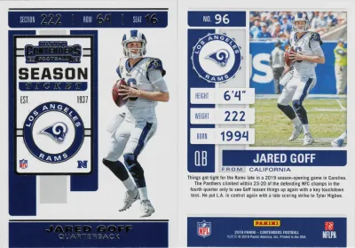 Jared Goff 2019 Panini Contenders Football