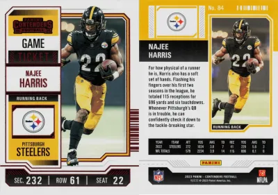 Najee Harris 2023 Panini Contenders Football