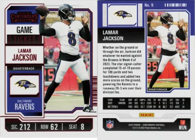Lamar Jackson 2023 Panini Contenders Football