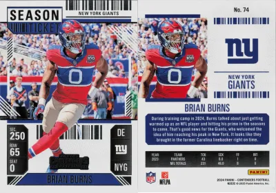Brian Burns 2024 Panini Contenders