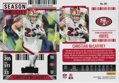 Christian McCaffrey 2024 Panini Contenders