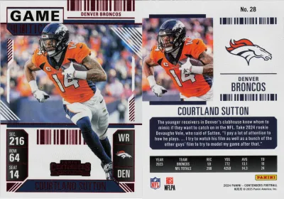 Courtland Sutton 2024 Panini Contenders