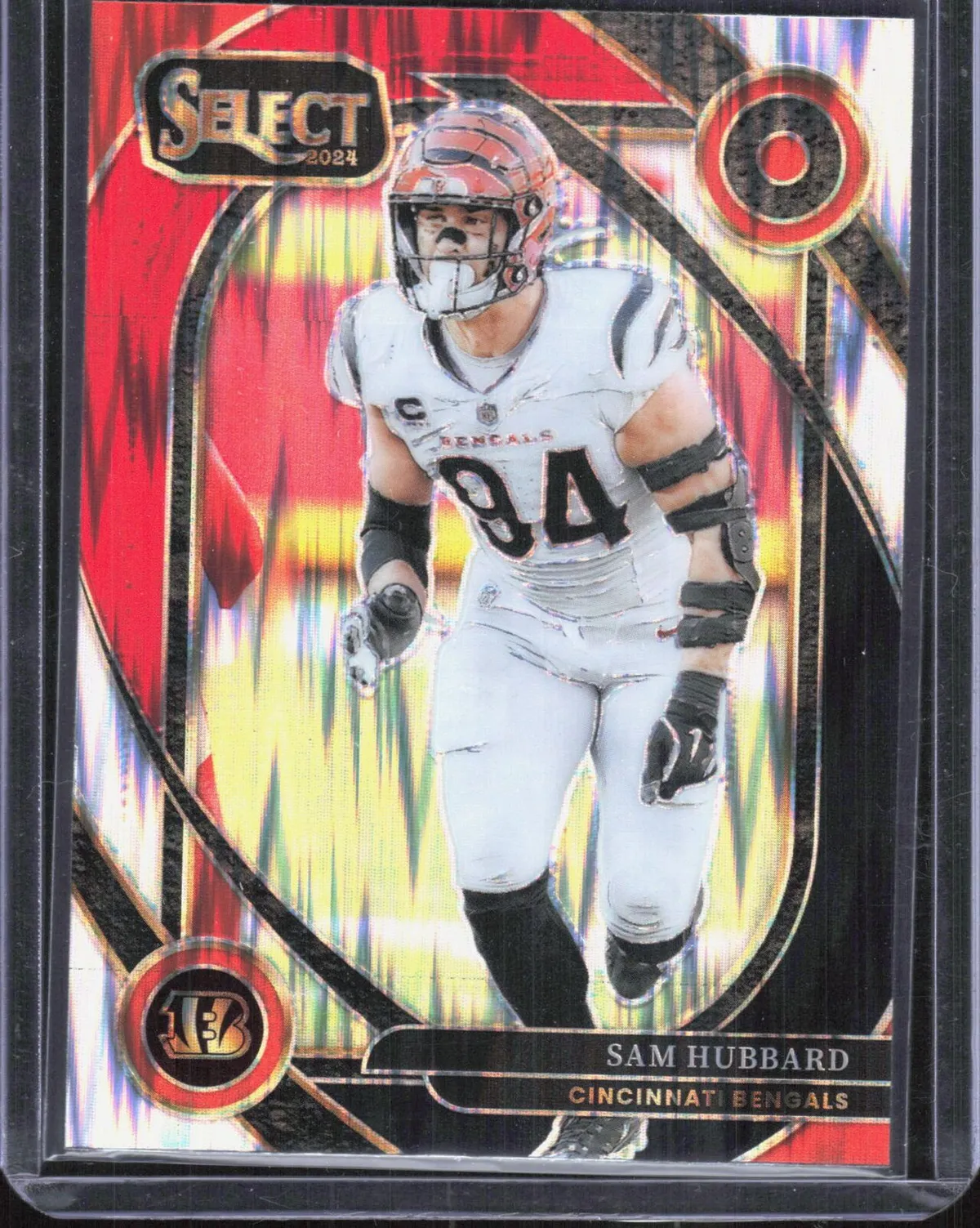 Sam Hubbard — 2024 Panini Select Red and Yellow Shock