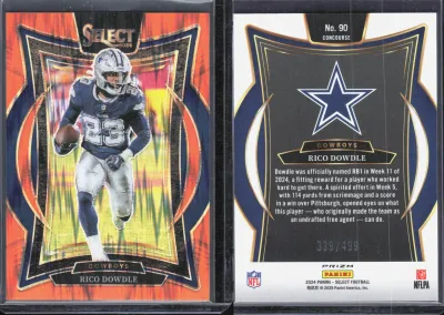 Rico Dowdle — 2024 Panini Select Orange Shock