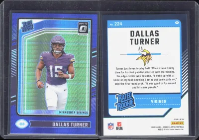 Dallas Turner — 2024 Panini Donruss Optic Blue Hyper