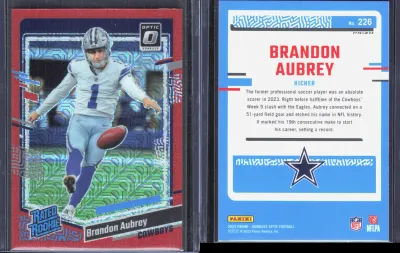 Brandon Aubrey — 2023 Panini Donruss Optic Mojo Red