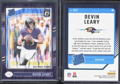Devin Leary — 2024 Panini Donruss Optic Purple Shock