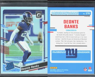Deonte Banks — 2023 Panini Donruss Optic Blue Hyper