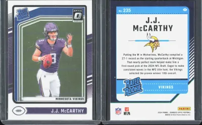 J.J. McCarthy 2024 Panini Donruss Optic
