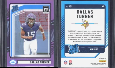 Dallas Turner — 2024 Panini Donruss Optic Purple
