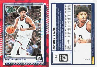 Jaylin Stewart — 2025 Panini Donruss Optic Red Cracked Ice