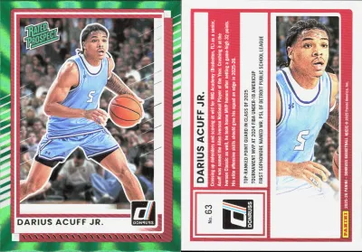 Darius Acuff Jr. — 2025 Panini Donruss Holo Green Laser