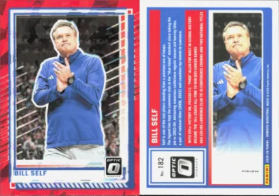 Bill Self — 2023 Panini Donruss Optic Red Cracked Ice