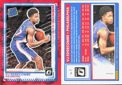 VJ Edgecombe — 2025 Panini Donruss Optic Red Cracked Ice