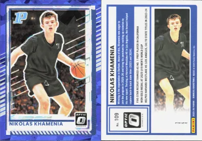 Nikolas Khamenia — 2025 Panini Donruss Optic Blue Cracked Ice