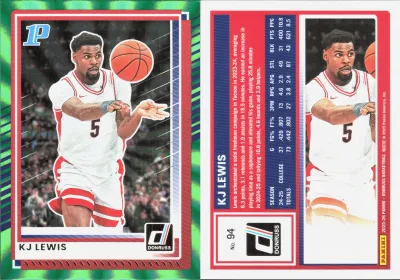 KJ Lewis — 2025 Panini Donruss Holo Green Laser