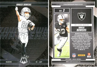 Brock Bowers 2025 Panini Mosaic