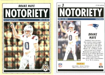 Drake Maye 2025 Panini Mosaic