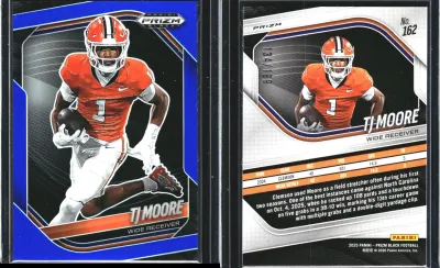 TJ Moore — 2025 Panini Prizm Black Prizms Blue