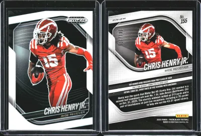 Chris Henry Jr. — 2025 Panini Prizm Black Prizms White