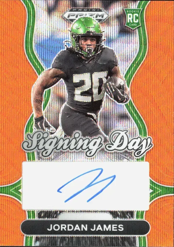 Jordan James — 2025 Panini Prizm Draft Picks Prizms Orange Pulsar
