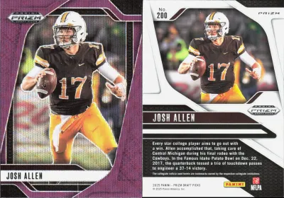 Josh Allen 2025 Panini Prizm Draft Picks