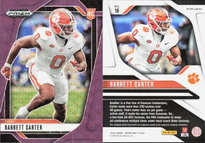 Barrett Carter — 2025 Panini Prizm Draft Picks Prizms Purple Wave