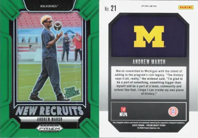 Andrew Marsh — 2025 Panini Prizm Draft Picks Prizms Green