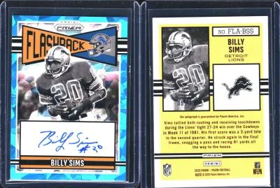 Billy Sims — 2025 Panini Prizm Prizm Blue Ice