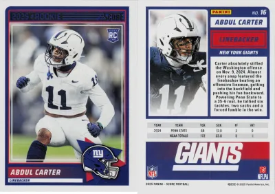 Abdul Carter 2025 Panini Score