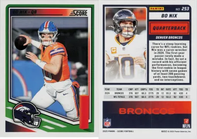 Bo Nix 2025 Panini Score