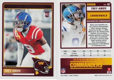 Trey Amos 2025 Panini Score