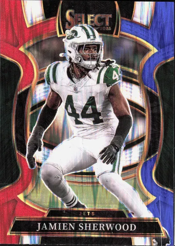 Jamien Sherwood — 2025 Panini Select Red and Blue Prizm Shock