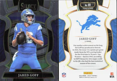 Jared Goff 2025 Panini Select