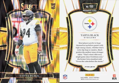 Yahya Black — 2025 Panini Select Green and Yellow Prizm Shock
