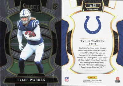 Tyler Warren 2025 Panini Select