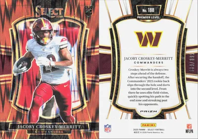 Jacory Croskey-Merritt — 2025 Panini Select Black and Orange Prizm Shock