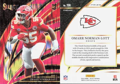 Omarr Norman-Lott — 2025 Panini Select Pink Prizm Shock
