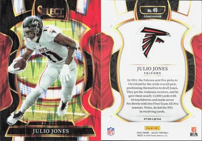 Julio Jones — 2025 Panini Select Black and Red Prizm Shock