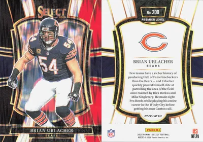 Brian Urlacher — 2025 Panini Select Black and Orange Prizm Shock