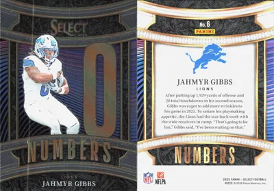 Jahmyr Gibbs 2025 Panini Select