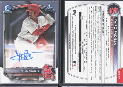 Yairo Padilla 2025 Topps Bowman Chrome