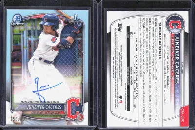 Juneiker Caceres — 2025 Topps Bowman Chrome Numbered Parallel