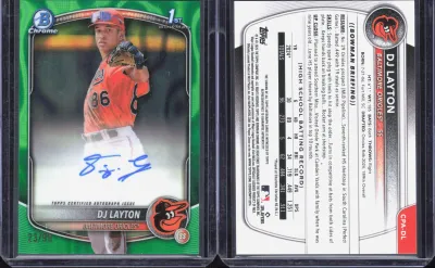 DJ Layton — 2025 Topps Bowman Chrome Green Refractor