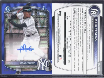 Mani Cedeno — 2025 Topps Bowman Chrome Blue Wave Refractor