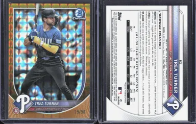 Trea Turner — 2025 Topps Bowman Chrome Gold Geometric Refractor