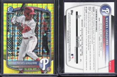 Nieves Izaguirre — 2025 Topps Bowman Chrome Yellow Refractor